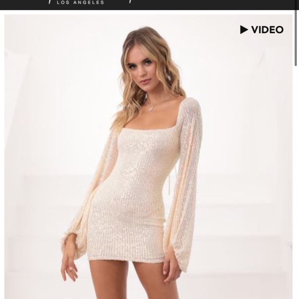 Champagne Sparkly Mini Dress